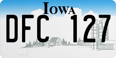 IA license plate DFC127