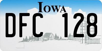 IA license plate DFC128