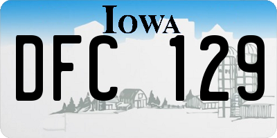 IA license plate DFC129