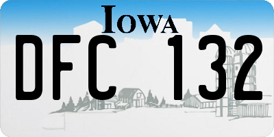 IA license plate DFC132