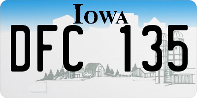 IA license plate DFC135