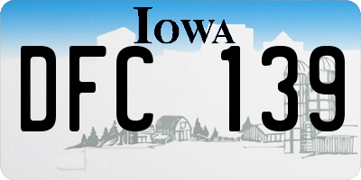 IA license plate DFC139