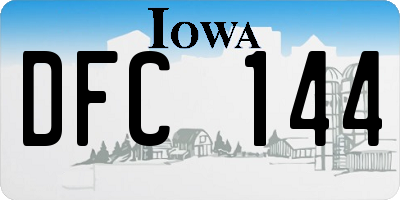 IA license plate DFC144
