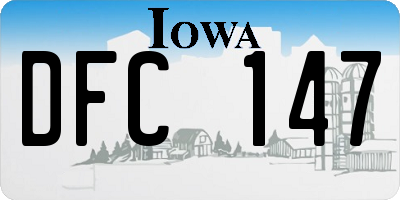 IA license plate DFC147