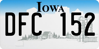 IA license plate DFC152