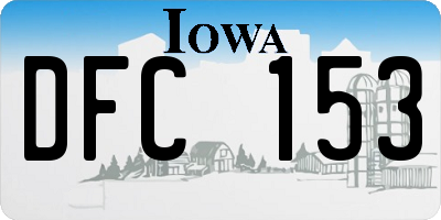IA license plate DFC153