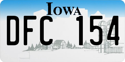 IA license plate DFC154
