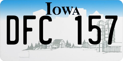 IA license plate DFC157