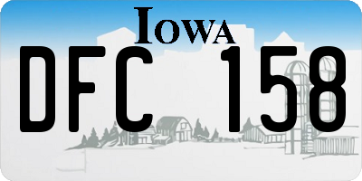 IA license plate DFC158