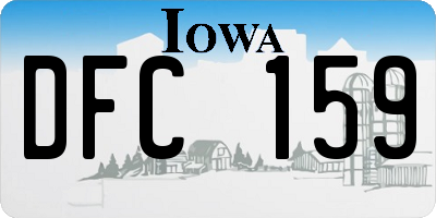 IA license plate DFC159