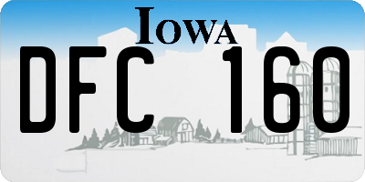 IA license plate DFC160