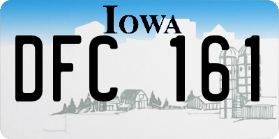IA license plate DFC161