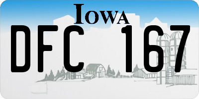 IA license plate DFC167