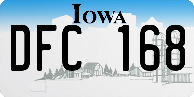 IA license plate DFC168