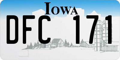 IA license plate DFC171