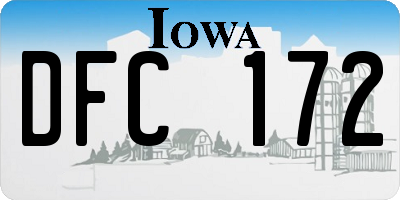 IA license plate DFC172