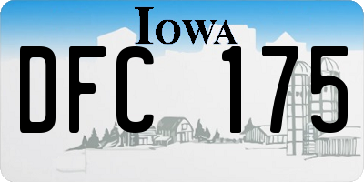 IA license plate DFC175