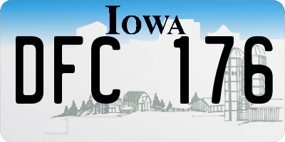 IA license plate DFC176