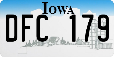 IA license plate DFC179