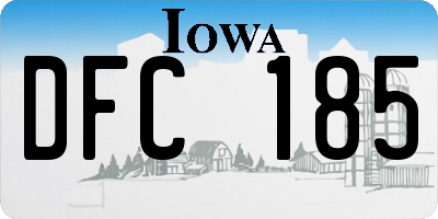 IA license plate DFC185
