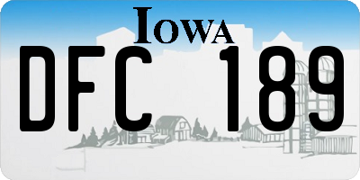 IA license plate DFC189