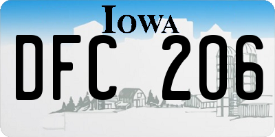 IA license plate DFC206