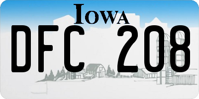 IA license plate DFC208