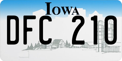IA license plate DFC210
