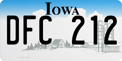 IA license plate DFC212