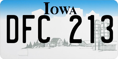IA license plate DFC213