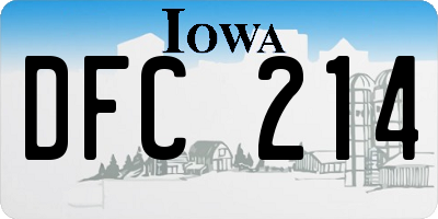 IA license plate DFC214