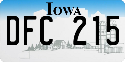 IA license plate DFC215