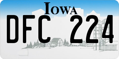 IA license plate DFC224