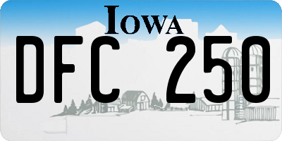 IA license plate DFC250