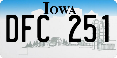 IA license plate DFC251