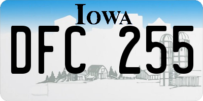 IA license plate DFC255