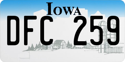 IA license plate DFC259
