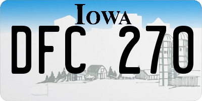 IA license plate DFC270