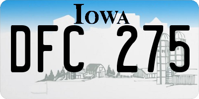 IA license plate DFC275