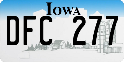 IA license plate DFC277