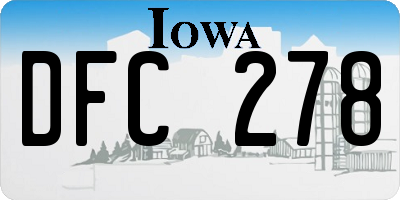 IA license plate DFC278