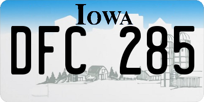 IA license plate DFC285