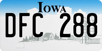 IA license plate DFC288