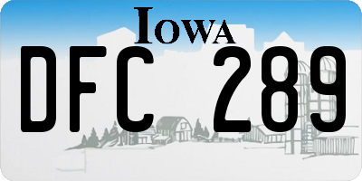 IA license plate DFC289