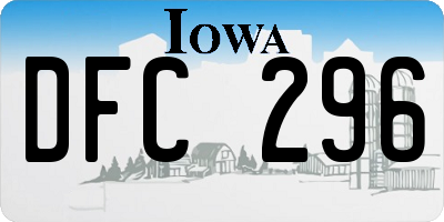 IA license plate DFC296