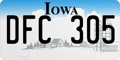 IA license plate DFC305