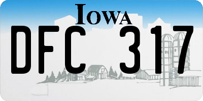 IA license plate DFC317