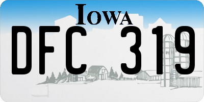 IA license plate DFC319