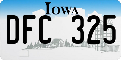 IA license plate DFC325