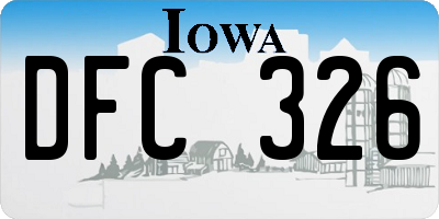IA license plate DFC326